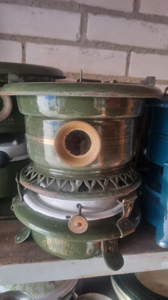 Oude Petroleumstel Haller Emaille Nieuw Lont, Antiek en Kunst, Antiek | Keukenbenodigdheden, Ophalen of Verzenden