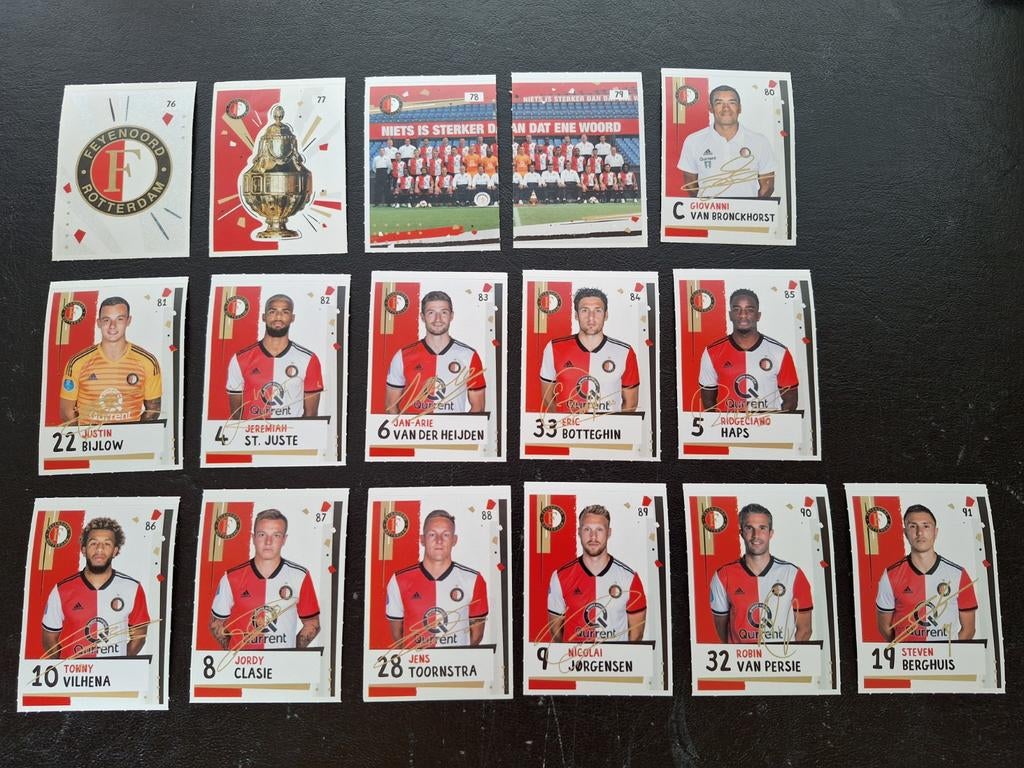 Complete set stickers Feyenoord 2018-19, Verzamelen, Sportartikelen en Voetbal, Ophalen of Verzenden, Nieuw, Feyenoord, Poster, Plaatje of Sticker