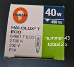 nr. 43 Osram Halolux T Eco, 30 tot 60 watt, Halogeen (gloei)lamp, E14 (klein), Nieuw