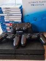 PlayStation 4 1TB + 3 Controllers (dual shock 4) + fifa & f1, Met games, Ophalen of Verzenden, Zo goed als nieuw, 1 TB