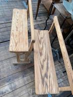 Landelijk oud schoolbankje bankje, Antiek en Kunst, Curiosa en Brocante, Ophalen