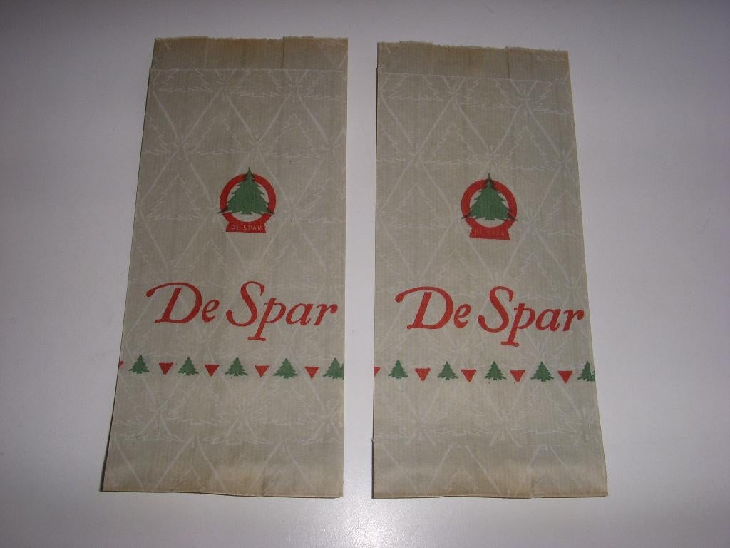 3 OUDE kerstzakjes/verpakkingen kruidenier De Spar, Ophalen of Verzenden, Gebruikt, Verpakking