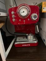 For Sale: CREATE Espresso Coffee Machine (Red), Afneembaar waterreservoir, Gebruikt, Espresso apparaat, Gemalen koffie