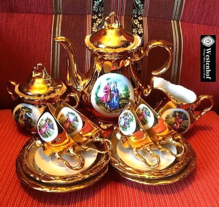 Bavaria Waldershof mokka  - koffieservies set - 22 karat, Ophalen of Verzenden
