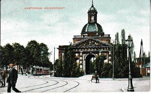 AMSTERDAM - MUIDERPOORT met TRAM, Verzamelen, Ansichtkaarten | Nederland, Gelopen, Noord-Holland, Voor 1920, Ophalen of Verzenden