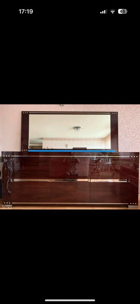 Nette hout glans gelakte dressoir+spiegel+tv meubel, Huis en Inrichting, Kasten | Dressoirs, Zo goed als nieuw, Ophalen of Verzenden