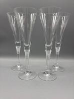 Set Champagne flûtes Swirl 4 stuks, Antiek en Kunst, Antiek | Glas en Kristal, Ophalen of Verzenden