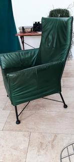 Groene lederen Montis stoel, Ophalen, Gebruikt, 50 tot 75 cm, Leer