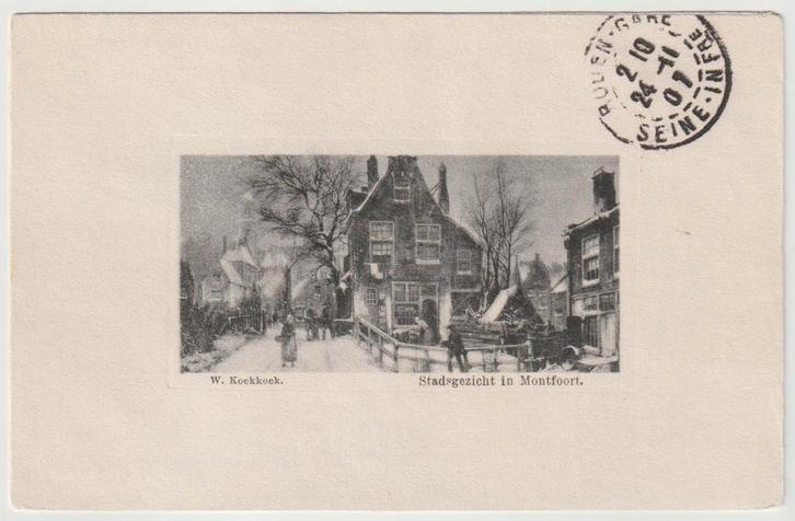 Stadsgezicht in Montfoort - W. Koekkoek 1907, Verzamelen, Ansichtkaarten | Nederland, Gelopen, Utrecht, Voor 1920, Ophalen of Verzenden