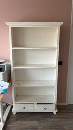 Witte houten boekenkast met lades, Ophalen, Minder dan 50 cm, Gebruikt, Met lade(s)