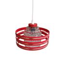 Vintage hanglamp, metaal / glas, Huis en Inrichting, Lampen | Hanglampen, Gebruikt, 50 tot 75 cm, Ophalen of Verzenden, Glas