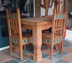 Keuken eettafel Mexicaans met 2 mex stoelen 1x1 mtr, Ophalen, Mexicaans, Gebruikt, 50 tot 100 cm