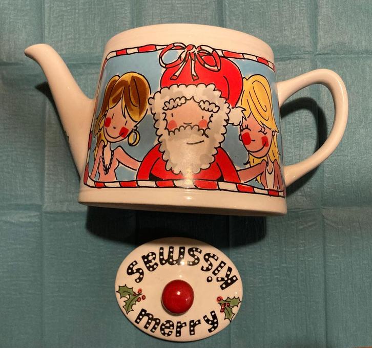 Blond Amsterdam kerst theepot – vrolijk kerstservies, Huis en Inrichting, Keuken | Servies, Nieuw, Overige typen, Blond Amsterdam