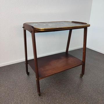 Vintage multifunctionele trolley serveerwagen sidetable 