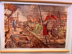 Historische schoolplaat Noormannen voor Dorestad, Ophalen of Verzenden, Geschiedenis