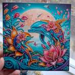 Gemaakt Dolfijnen kaart, Daimend painting., Ophalen of Verzenden, Zo goed als nieuw