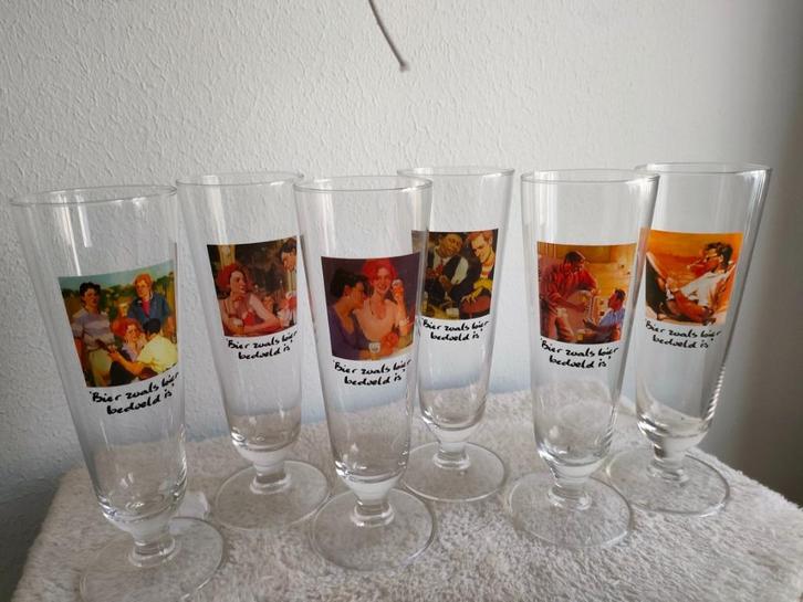 Bierglazen Heineken met kunst,  zoals bier bedoeld is, Verzamelen, Glas en Borrelglaasjes, Nieuw, Bierglas, Ophalen of Verzenden