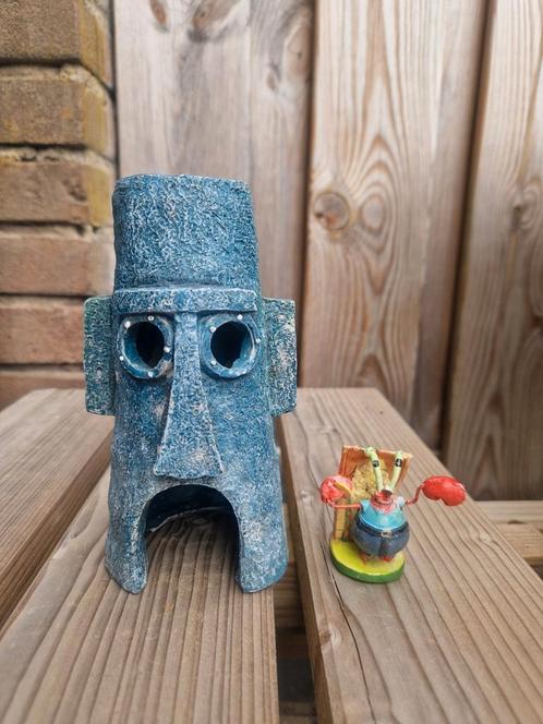 Spongebob Octo Thaddeus-huis + Mr Krabs Ornament, Dieren en Toebehoren, Vissen | Aquaria en Toebehoren, Gebruikt, Sierelement