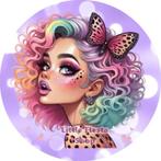 LF8995 icing frosting girl 20cm eetbare taart plaat print, Ophalen of Verzenden, Nieuw, Taarten, Versiering