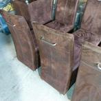 8 eetkamerstoelen, Huis en Inrichting, Stoelen, Ophalen, Bruin, Zo goed als nieuw, Stof