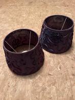 2x Paarse Barok Lampenkappen, Huis en Inrichting, Lampen | Lampenkappen, Overige kleuren, Rond, Ophalen of Verzenden, Zo goed als nieuw