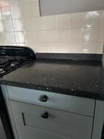 Granieten aanrechtblad - Stijlvol en Duurzaam. Zwart, Ophalen, 100 tot 150 cm, Zwart, Zo goed als nieuw