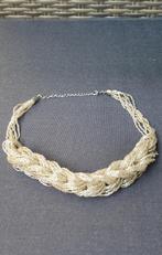 Chique dames ketting collier zilver/goud kleurig met verstel, Overige materialen, Verstelbaar, Ophalen of Verzenden, Zo goed als nieuw