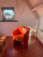 Vintage leren stoeltjes – stijlvol & super comfortabel!, Huis en Inrichting, Stoelen, Ophalen, Gebruikt, Twee, Overige kleuren