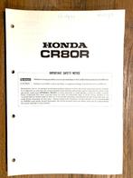 Honda CR80R 1979-1981 Service Manual, Verzenden, Honda
