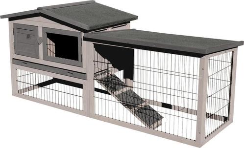 Konijnenhok Rainbow Cottage Grijs  OP=OP, Dieren en Toebehoren, Vogels | Hokken en Kooien, Nieuw, Overige typen, Hout, Ophalen of Verzenden