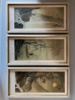 Drie ingelijste Oosterse prenten Tik Tjiang Kwee, Ophalen of Verzenden