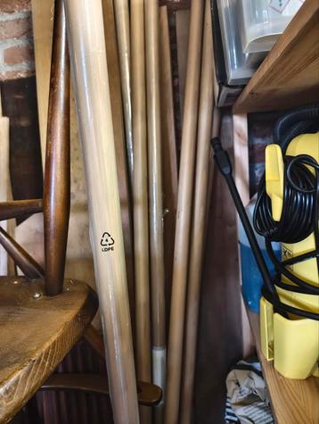 7 x Gordijnroede vuren, eiken kleur, 35mm 200cm beschikbaar voor biedingen