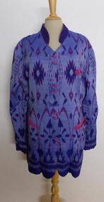 Apart handmade batik/etnisch print jasje! L, Jasje, Maat 42/44 (L), Zo goed als nieuw, Paars