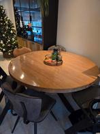 Teakhouten ronde tafel - 150cm diameter, Huis en Inrichting, Tafels | Eettafels, Ophalen, Gebruikt, Vijf personen of meer, Modern