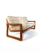 Vintage Deense 3-zits bank, Holstebro Møbelfabrik ‘70, Huis en Inrichting, Hout, Vintage retro buisframe design rotan webbing papercord deens