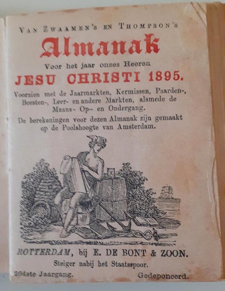 Almanak 1895 - Van Zwaamen's en Thompson's, Antiek en Kunst, Antiek | Boeken en Bijbels, Ophalen of Verzenden