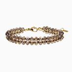 Dubbele Armband Dames Bruine Kralenarmband RVS Verguld, Staal, Birgitta-Gracht 33, 6465 EL Kerkrade, Nederland, Verzenden, Nieuw