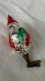 Vintage antieke kerstbal, kerstman op knijper, Diversen, Kerst, Ophalen of Verzenden, Zo goed als nieuw