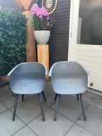2 grijze tuinstoelen, Tuin en Terras, Ophalen, Gebruikt, Kunststof