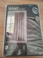 Nieuw grijs velvet gordijn, 100 tot 150 cm, 200 cm of meer, Nieuw, Ophalen of Verzenden