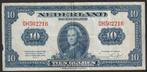 10 gld 1943 DH 502216 redelijk exemplaar, Ophalen of Verzenden, 10 gulden