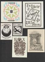 6 Ex libris  Verschillende Ontwerpers, Antiek en Kunst, Kunst | Etsen en Gravures, Verzenden