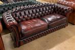 Prachtige Chesterfield Bank 3 Zits Oxblood Red., Gebruikt, Driepersoons, Ophalen of Verzenden, Rechte bank