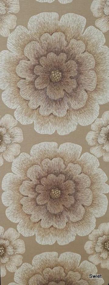 9898 Vintage retro jaren 70 bloemen behang behangpapier  beschikbaar voor biedingen