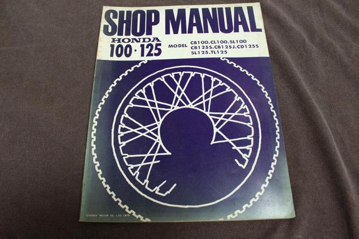 Honda CB CL SL100 CB125 CD125 SL125 TL125 1975 shop manual, Motoren, Handleidingen en Instructieboekjes, Honda, Ophalen of Verzenden
