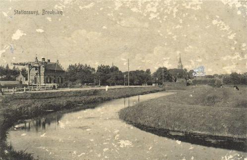 Stationsweg, Breukelen - B-keus - 1917 gelopen, Verzamelen, Ansichtkaarten | Nederland, Gelopen, Zuid-Holland, Voor 1920, Ophalen of Verzenden