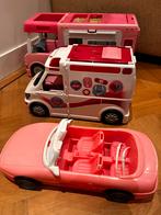 Barbie Camper, Ambulance, Cabrio + 10 Barbies & Accessoires, Ophalen of Verzenden, Gebruikt, Barbie