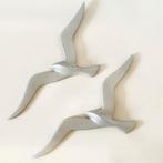 set van 2 vintage wandvogels alluminium geen messing vogels, Ophalen of Verzenden, Huis en Inrichting