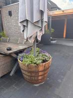 Grote eikenhouten bloembak, Ophalen, Gebruikt, Rond, Aa
