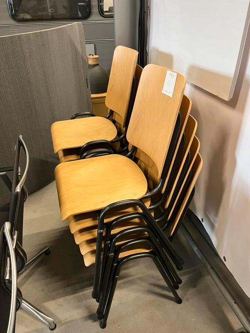 10 x Stapelstoel hout kantine stoel prijs pst., Huis en Inrichting, Stoelen, Zo goed als nieuw, Eén, Hout, Bruin, Ophalen